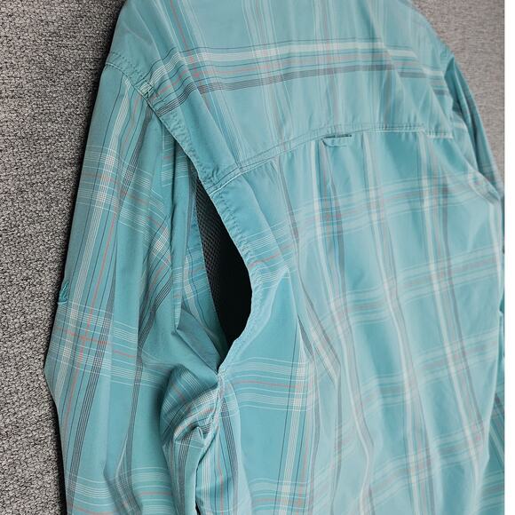 WOOLRICH MEN’S MEDIUM LIGHT BLUE PLAID BUTTON-UP LONG SLEEVE SHIRT CASUAL - Picture 8 of 10